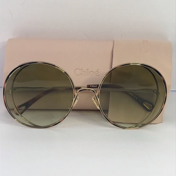 New Authentic Chloe Gold & Green Round Sunglasses HANAH COLLECTION main image 12